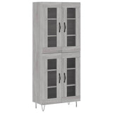 Credenza Grigio Sonoma 69,5x34x180 cm in Legno truciolato