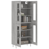 Credenza Grigio Sonoma 69,5x34x180 cm in Legno truciolato
