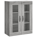Credenza Grigio Sonoma 69,5x34x180 cm in Legno truciolato