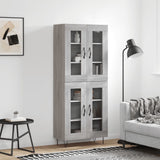 Credenza Grigio Sonoma 69,5x34x180 cm in Legno truciolato