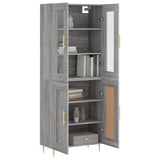 Credenza Grigio Sonoma 69,5x34x180 cm in Legno truciolato