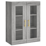 Credenza Grigio Sonoma 69,5x34x180 cm in Legno truciolato