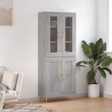 Credenza Grigio Sonoma 69,5x34x180 cm in Legno truciolato