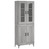 Credenza Grigio Sonoma 69,5x34x180 cm in Legno truciolato