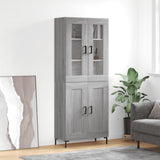 Credenza Grigio Sonoma 69,5x34x180 cm in Legno truciolato