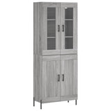 Credenza Grigio Sonoma 69,5x34x180 cm in Legno truciolato