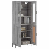 Credenza Grigio Sonoma 69,5x34x180 cm in Legno truciolato