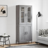 Credenza Grigio Sonoma 69,5x34x180 cm in Legno truciolato