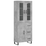 Credenza Grigio Cemento 69,5x34x180 cm in Legno truciolato