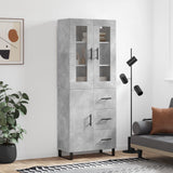Credenza Grigio Cemento 69,5x34x180 cm in Legno truciolato