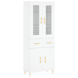 Credenza Bianca 69,5x34x180 cm in Legno truciolato