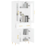 Credenza Bianca 69,5x34x180 cm in Legno truciolato