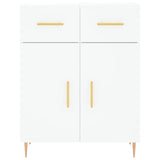 Credenza Bianca 69,5x34x180 cm in Legno truciolato
