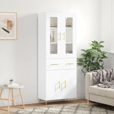 Credenza Bianca 69,5x34x180 cm in Legno truciolato