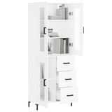 Credenza Bianca 69,5x34x180 cm in Legno truciolato