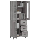Credenza Grigio Sonoma 69,5x34x180 cm in Legno truciolato