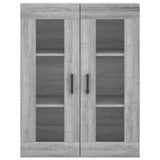 Credenza Grigio Sonoma 69,5x34x180 cm in Legno truciolato