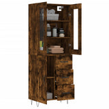 Credenza Rovere Fumo 69,5x34x180 cm in Legno truciolato