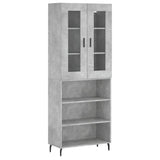 Credenza Grigio Cemento 69,5x34x180 cm in Legno truciolato