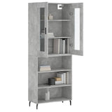 Credenza Grigio Cemento 69,5x34x180 cm in Legno truciolato