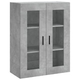 Credenza Grigio Cemento 69,5x34x180 cm in Legno truciolato