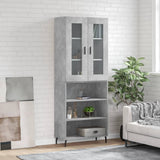 Credenza Grigio Cemento 69,5x34x180 cm in Legno truciolato