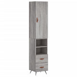 Credenza Grigio Sonoma 34,5x34x180 cm in Legno truciolato