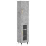 Credenza Grigio Cemento 34,5x34x180 cm in Legno truciolato