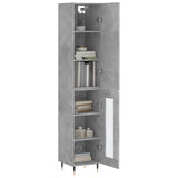 Credenza Grigio Cemento 34,5x34x180 cm in Legno truciolato