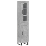 Credenza Grigio Cemento 34,5x34x180 cm in Legno truciolato