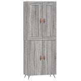 Credenza Grigio Sonoma 69,5x34x180 cm in Legno truciolato