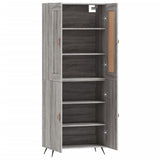 Credenza Grigio Sonoma 69,5x34x180 cm in Legno truciolato