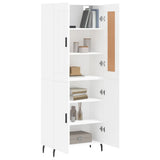 Credenza Bianca 69,5x34x180 cm in Legno truciolato