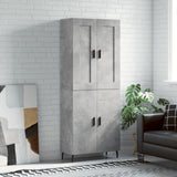Credenza Grigio Cemento 69,5x34x180 cm in Legno truciolato