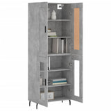 Credenza Grigio Cemento 69,5x34x180 cm in Legno truciolato