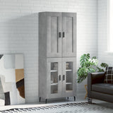 Credenza Grigio Cemento 69,5x34x180 cm in Legno truciolato