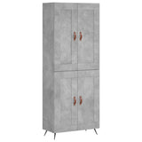 Credenza Grigio Cemento 69,5x34x180 cm in Legno truciolato