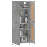 Credenza Grigio Cemento 69,5x34x180 cm in Legno truciolato