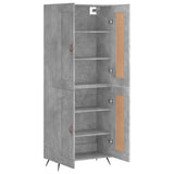 Credenza Grigio Cemento 69,5x34x180 cm in Legno truciolato