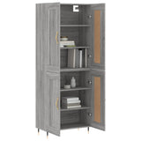 Credenza Grigio Sonoma 69,5x34x180 cm in Legno truciolato