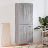 Credenza Grigio Sonoma 69,5x34x180 cm in Legno truciolato