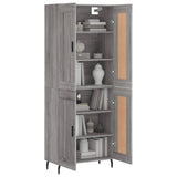 Credenza Grigio Sonoma 69,5x34x180 cm in Legno truciolato
