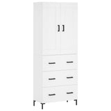 Credenza Bianca 69,5x34x180 cm in Legno truciolato