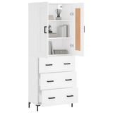 Credenza Bianca 69,5x34x180 cm in Legno truciolato