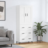 Credenza Bianca 69,5x34x180 cm in Legno truciolato