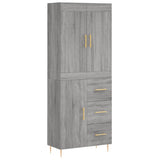 Credenza Grigio Sonoma 69,5x34x180 cm in Legno truciolato
