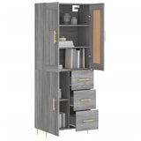 Credenza Grigio Sonoma 69,5x34x180 cm in Legno truciolato