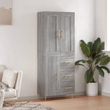 Credenza Grigio Sonoma 69,5x34x180 cm in Legno truciolato