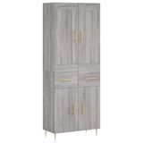 Credenza Grigio Sonoma 69,5x34x180 cm in Legno truciolato