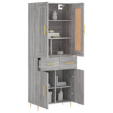 Credenza Grigio Sonoma 69,5x34x180 cm in Legno truciolato